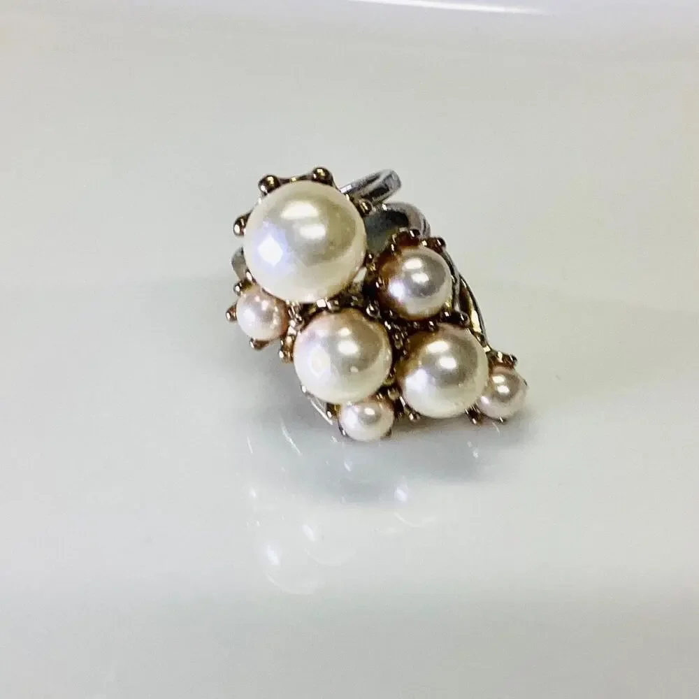 Large Artificial Pearls Statement Ring